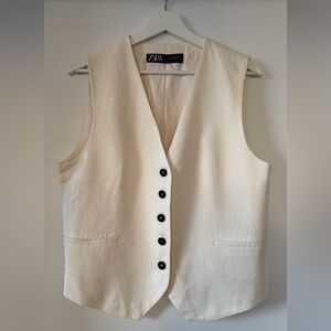 Zara Ivory Sleeveless Top